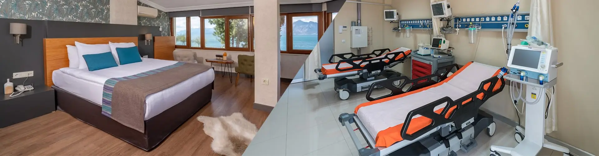 Our Services; Accommodation, Transport, Medical Travel Insurance 1 hotel hospital