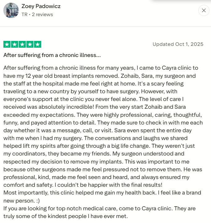 Breast Surgery TrustPilot Reviews