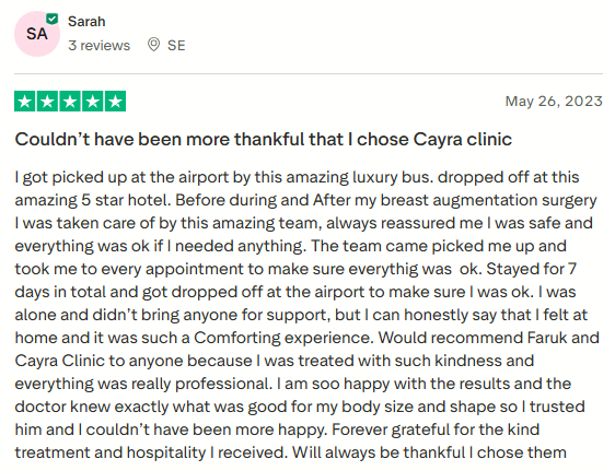 Breast Surgery TrustPilot Reviews